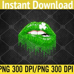 green lips biting sexy irish costume shirt st patricks png digital download