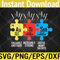 Autism Elements Periodic Table Awareness ASD Svg, Eps, Png, Dxf, Digital Download