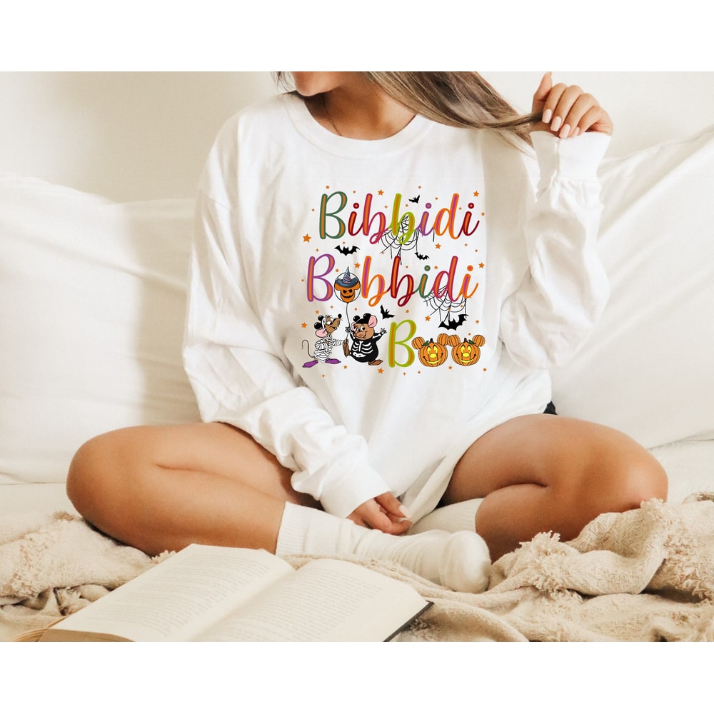Bibbidi Bobbidi Boo Halloween Sweatshirt, Jaq And Gus Halloween Hoodie, Mickey Pumpkin Shirt, Disney Halloween Shirt, Fairy Tale Sweatshirt - 1.jpg