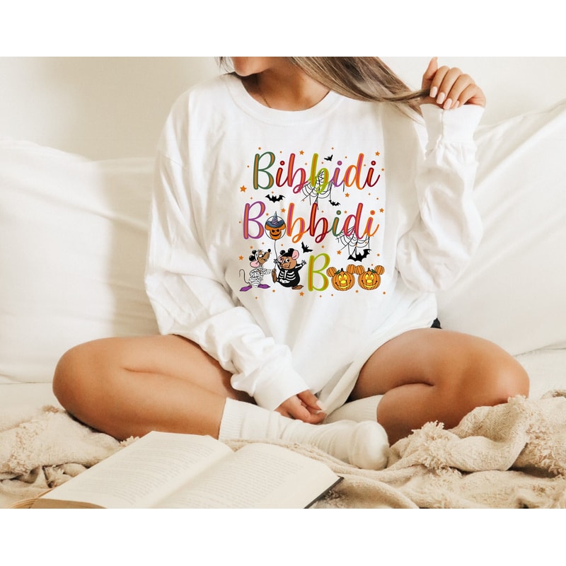 Bibbidi Bobbidi Boo Halloween Sweatshirt, Jaq And Gus Halloween Hoodie, Mickey Pumpkin Shirt, Disney Halloween Shirt, Fairy Tale Sweatshirt - 1.jpg