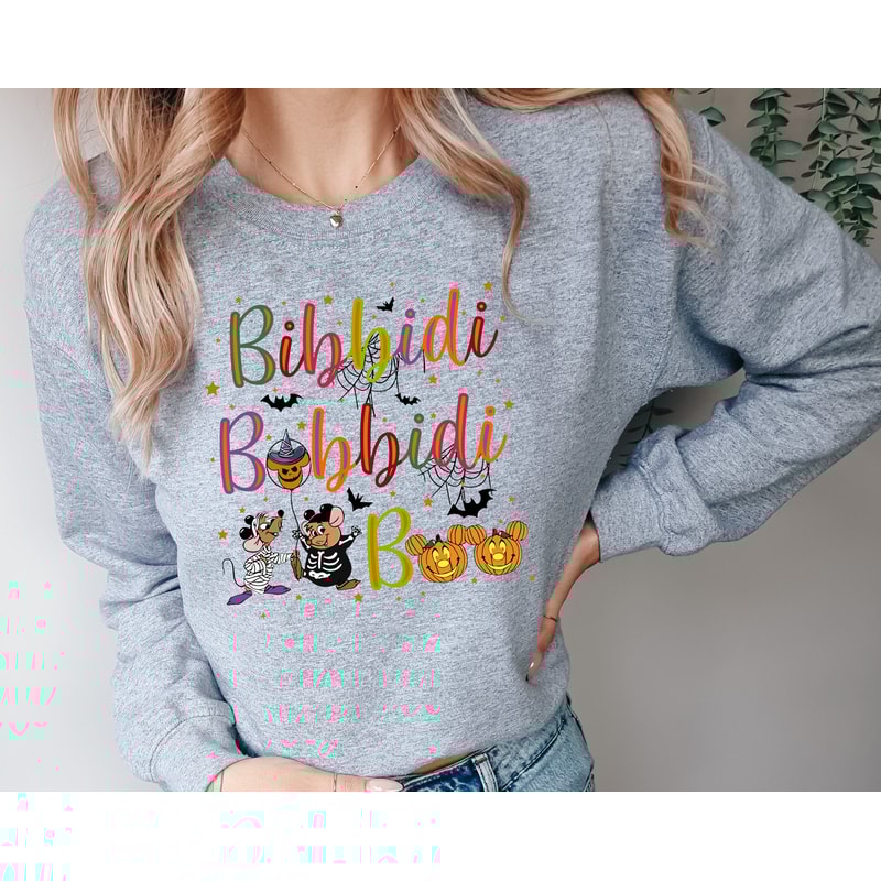 Bibbidi Bobbidi Boo Halloween Sweatshirt, Jaq And Gus Halloween Hoodie, Mickey Pumpkin Shirt, Disney Halloween Shirt, Fairy Tale Sweatshirt - 2.jpg