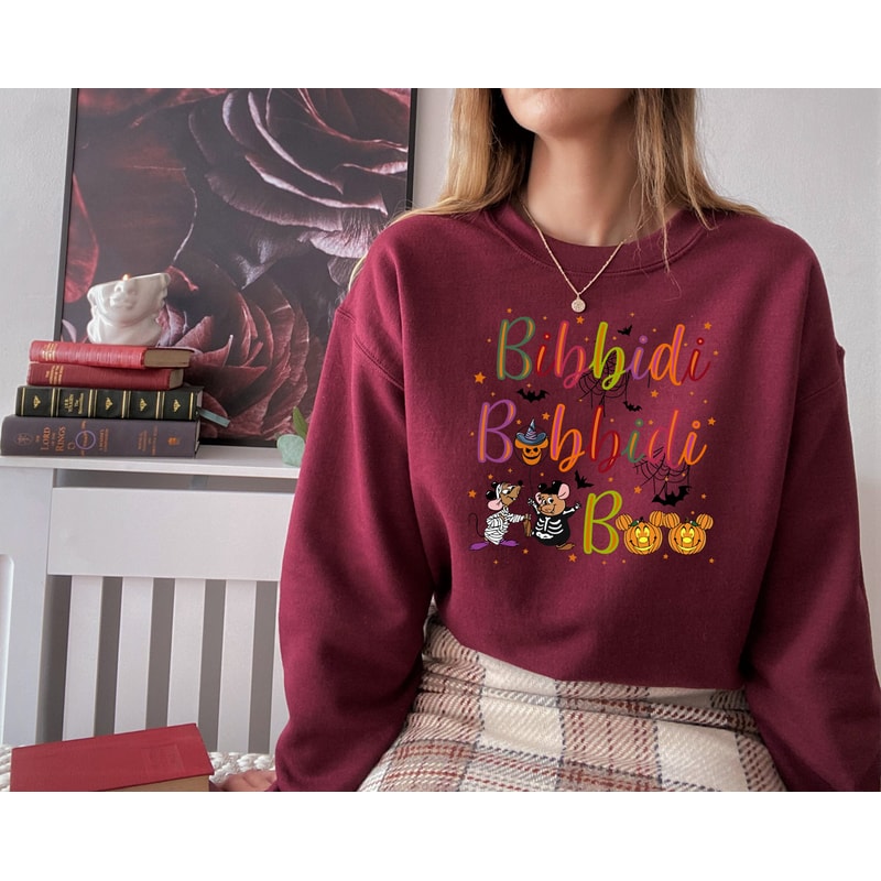 Bibbidi Bobbidi Boo Halloween Sweatshirt, Jaq And Gus Halloween Hoodie, Mickey Pumpkin Shirt, Disney Halloween Shirt, Fairy Tale Sweatshirt - 4.jpg