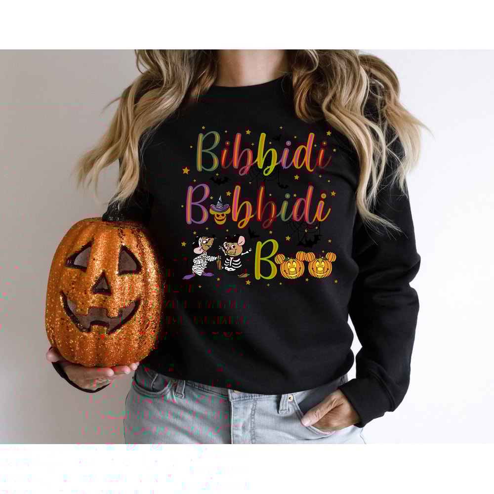 Bibbidi Bobbidi Boo Halloween Sweatshirt, Jaq And Gus Halloween Hoodie, Mickey Pumpkin Shirt, Disney Halloween Shirt, Fairy Tale Sweatshirt - 5.jpg