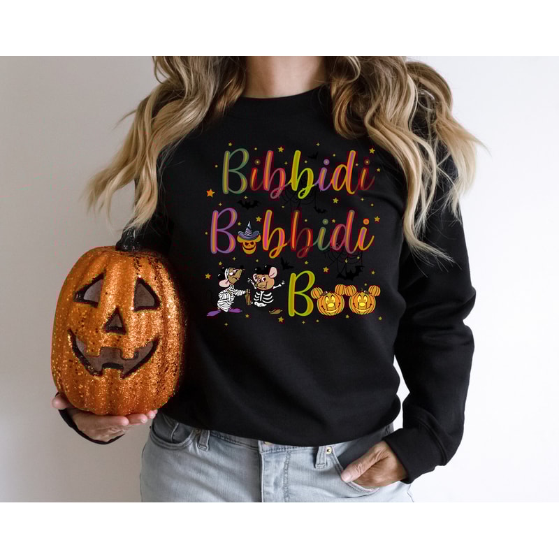 Bibbidi Bobbidi Boo Halloween Sweatshirt, Jaq And Gus Halloween Hoodie, Mickey Pumpkin Shirt, Disney Halloween Shirt, Fairy Tale Sweatshirt - 5.jpg