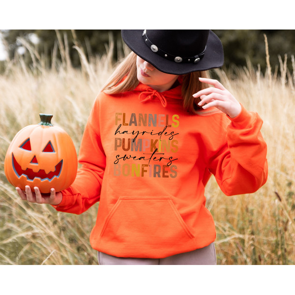 Bonfire Fall Pumpkin Sweatshirt, Autumn Hayrides Top, Harvest Bonfire Outfit, Fall Pumpkin Lover Hoodie, Autumn Season Harvest Festive Top - 5.jpg