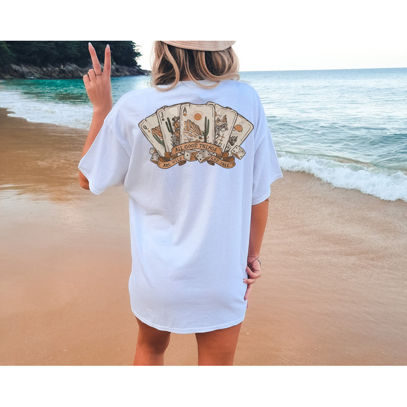 Comfort Colors® All Good Things Are Wild And Free Shirt, Western Desert Cactus Collection, Country Music Fan Clothing, Poker Card Game Tee - 2.jpg