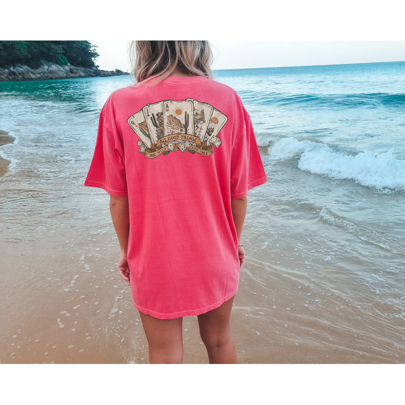 Comfort Colors® All Good Things Are Wild And Free Shirt, Western Desert Cactus Collection, Country Music Fan Clothing, Poker Card Game Tee - 4.jpg