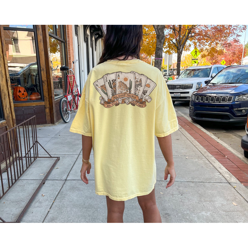 Comfort Colors® All Good Things Are Wild And Free Shirt, Western Desert Cactus Collection, Country Music Fan Clothing, Poker Card Game Tee - 5.jpg