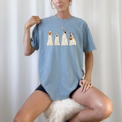 comfort colors dog halloween shirt, ghost shirt, ghost dog t-shirt, fall t-shirts for women, pumpkin dog lover gift, spo