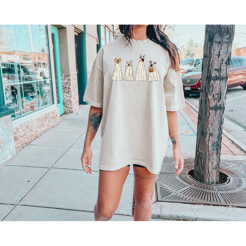 Comfort Colors® Dog Halloween Shirt, Ghost Shirt, Ghost Dog T-shirt, Fall T-shirts for Women, Pumpkin Dog Lover Gift, Spooky Season Shirt - 5.jpg