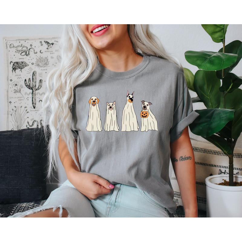 Comfort Colors® Dog Halloween Shirt, Ghost Shirt, Ghost Dog T-shirt, Fall T-shirts for Women, Pumpkin Dog Lover Gift, Spooky Season Shirt - 6.jpg