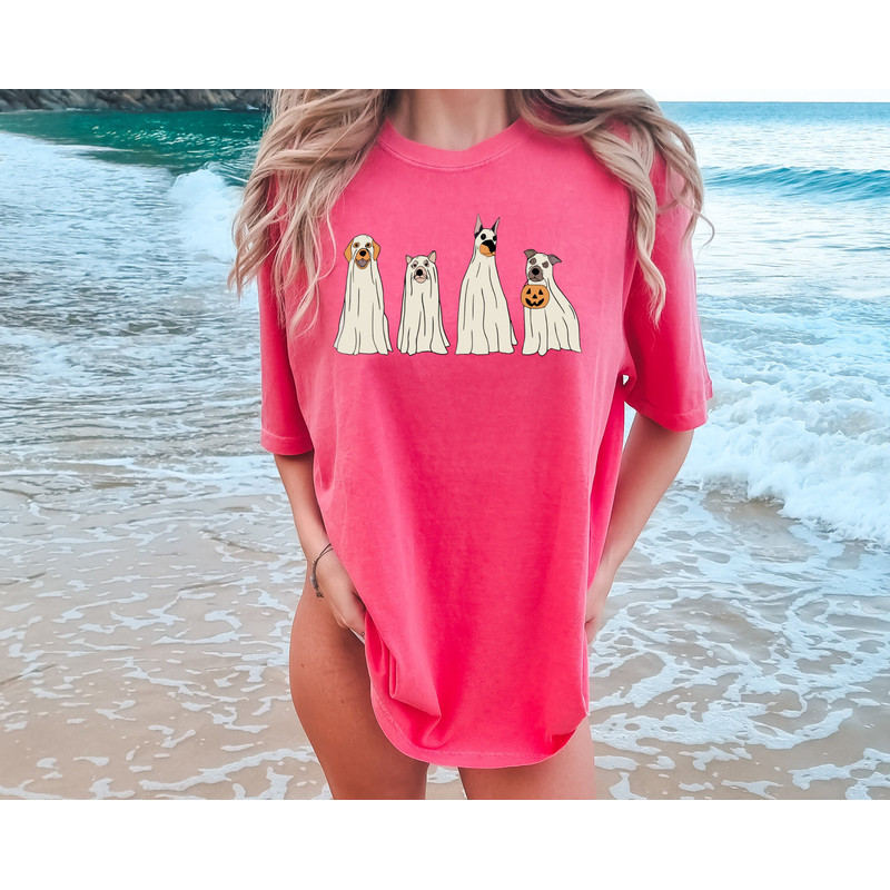 Comfort Colors® Dog Halloween Shirt, Ghost Shirt, Ghost Dog T-shirt, Fall T-shirts for Women, Pumpkin Dog Lover Gift, Spooky Season Shirt - 7.jpg