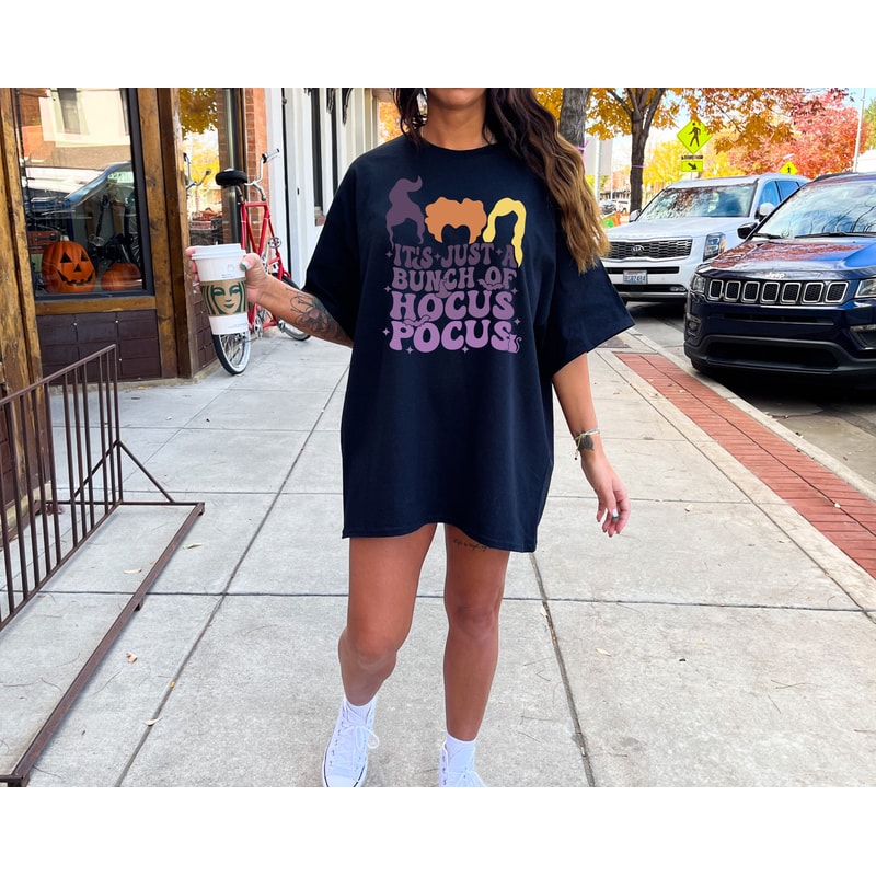 Comfort ColorsĀ® It's Just a Bunch of Hocus Pocus Shirt, Witchy Shirt, Sanderson Sisters Shirt ,Halloween Outfit, Disney Halloween Shirt - 5.jpg