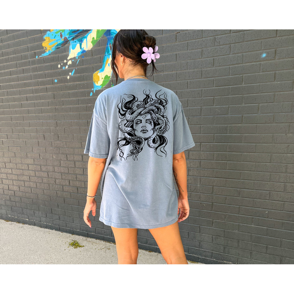 Comfort Colors® Medusa Snake Face Shirt, Greek Mythology Tee, Greek Legends Top, Mythical Creatures Shirt, Spooky Ancient Mythology Shirt - 1.jpg