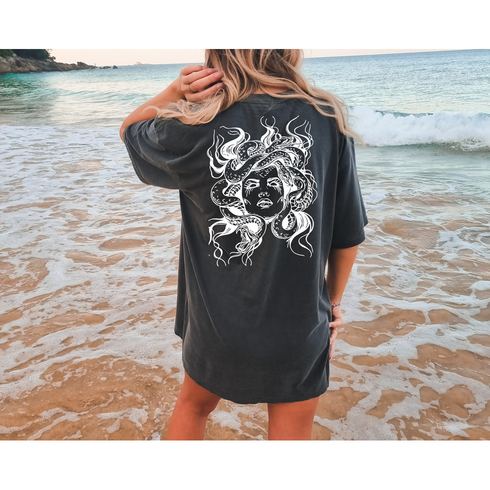 Comfort Colors® Medusa Snake Face Shirt, Greek Mythology Tee, Greek Legends Top, Mythical Creatures Shirt, Spooky Ancient Mythology Shirt - 2.jpg