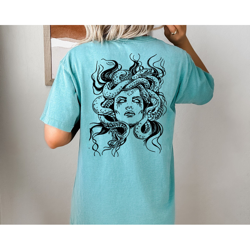 Comfort Colors® Medusa Snake Face Shirt, Greek Mythology Tee, Greek Legends Top, Mythical Creatures Shirt, Spooky Ancient Mythology Shirt - 3.jpg