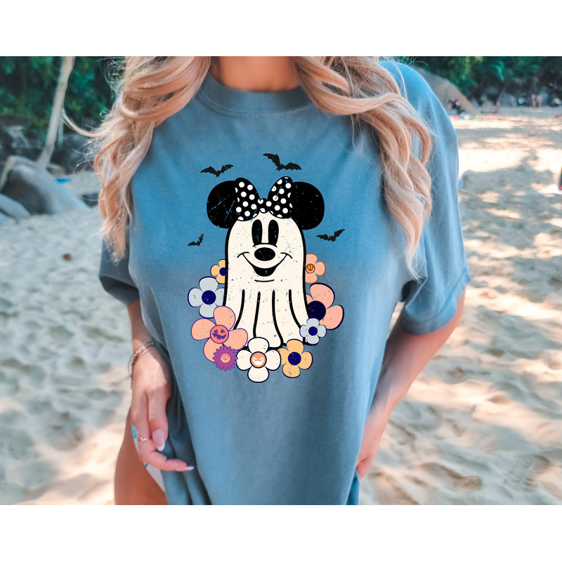 Comfort Colors® Retro Floral Minnie Ghost Halloween Shirt, Floral Minnie Halloween Shirt, Disney Halloween Shirt, Vintage Minnie Ghost Shirt - 3.jpg