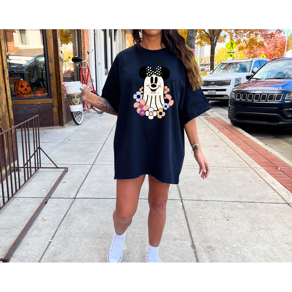 Comfort Colors® Retro Floral Minnie Ghost Halloween Shirt, Floral Minnie Halloween Shirt, Disney Halloween Shirt, Vintage Minnie Ghost Shirt - 4.jpg