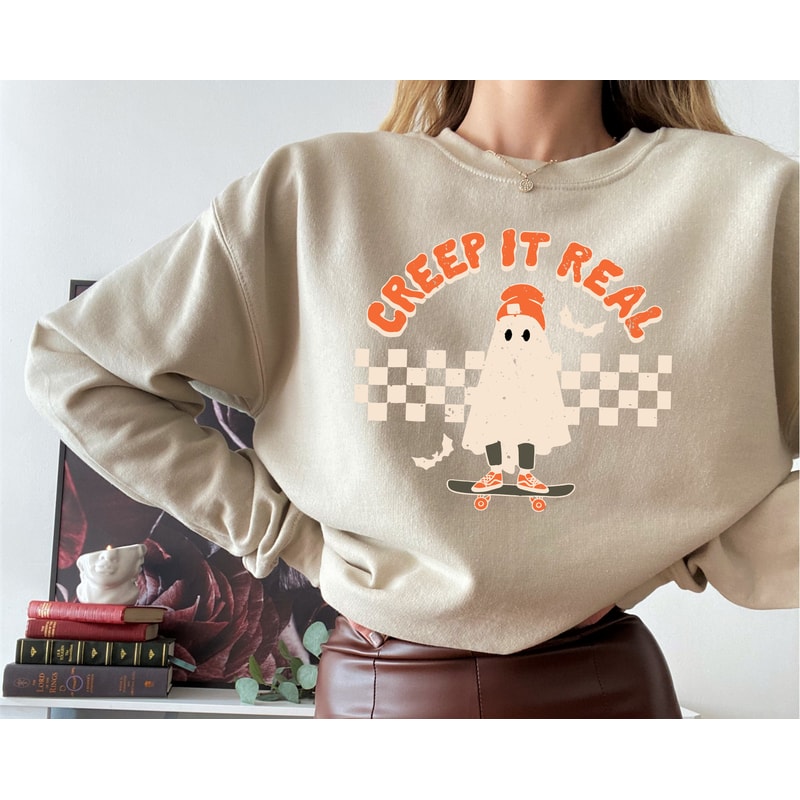 Creep It Real Halloween Sweatshirt, Fall Season Hoodie, Spooky Season Ghost Lover Sweatshirt, Halloween Party Hoodie, Creepy Cute Sweatshirt - 4.jpg