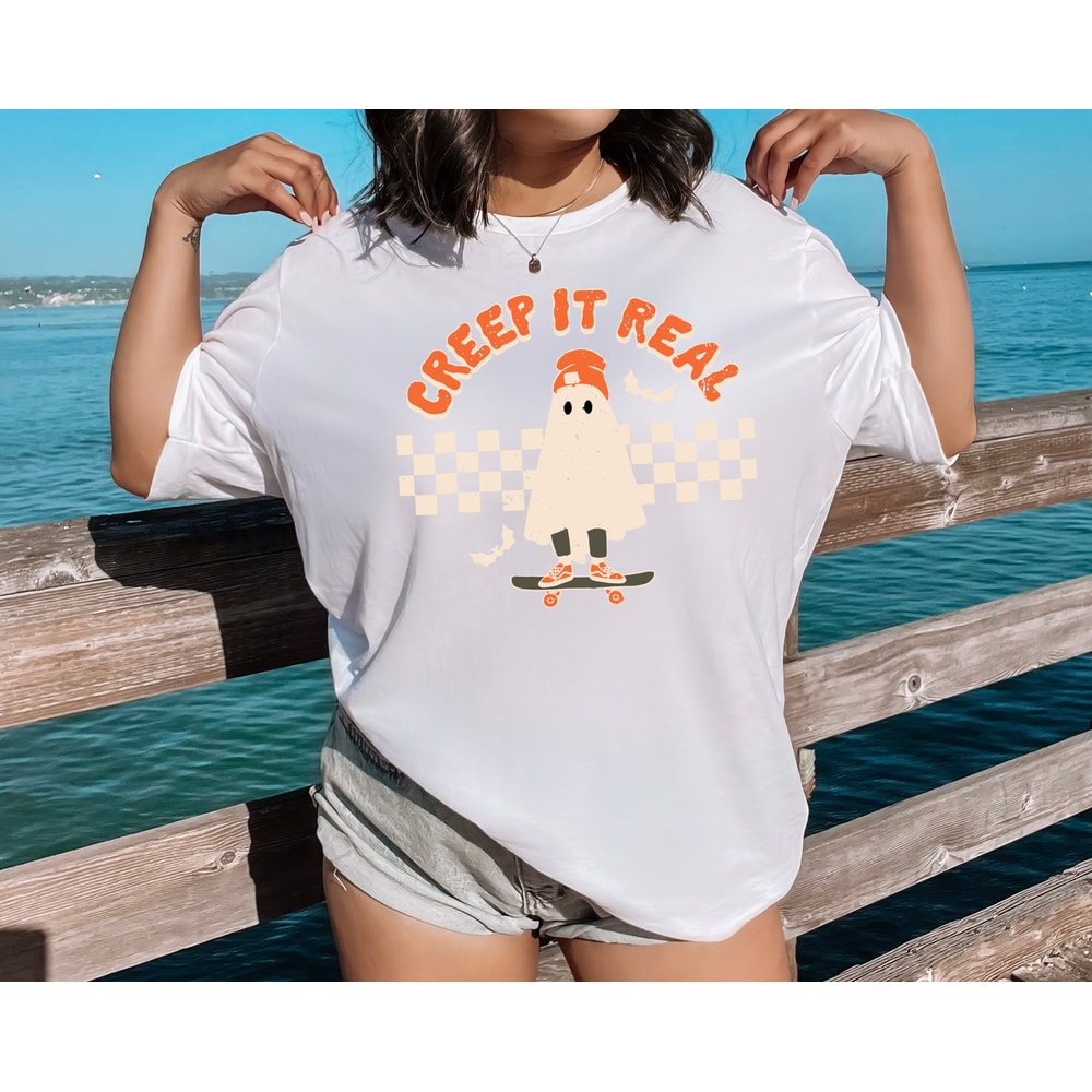 Creep It Real Halloween T-shirt, Fall Season Shirt, Ghost Lover Tee, Halloween Party Crewneck Shirt, Creepy Cute Shirt, Spooky Season Shirt - 2.jpg