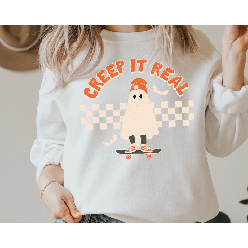 Creep It Real Halloween Sweatshirt, Fall Season Hoodie, Spooky Season Ghost Lover Sweatshirt, Halloween Party Hoodie, Creepy Cute Sweatshirt - 5.jpg