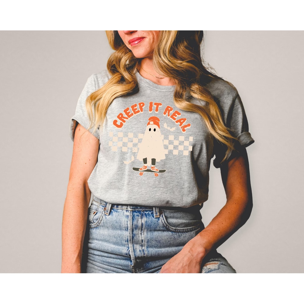 Creep It Real Halloween T-shirt, Fall Season Shirt, Ghost Lover Tee, Halloween Party Crewneck Shirt, Creepy Cute Shirt, Spooky Season Shirt - 4.jpg