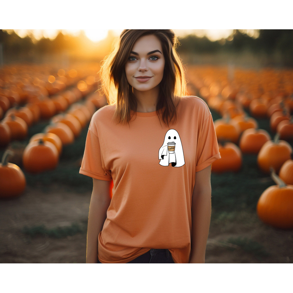 Cute Ghost Coffee Halloween T-shirt, Spooky Season Shirt, Funny Halloween Shirt, Fall Coffee Lover Tee, Retro Fall Shirt, Spooky Ghost Shirt - 1.jpg
