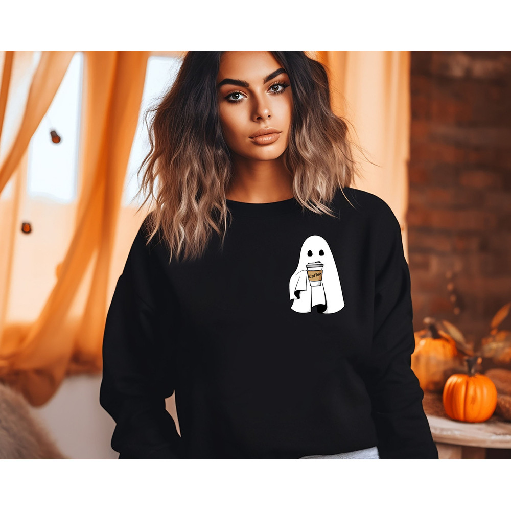 Cute Ghost Coffee Halloween Sweatshirt, Spooky Season Shirt, Funny Halloween Hoodie, Fall Coffee Lover Sweater, Retro Fall Ghost Hoodie - 3.jpg