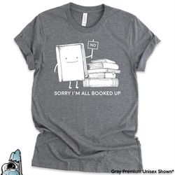 all booked up shirt reading introvert and librarian or book lover gift tshirt
