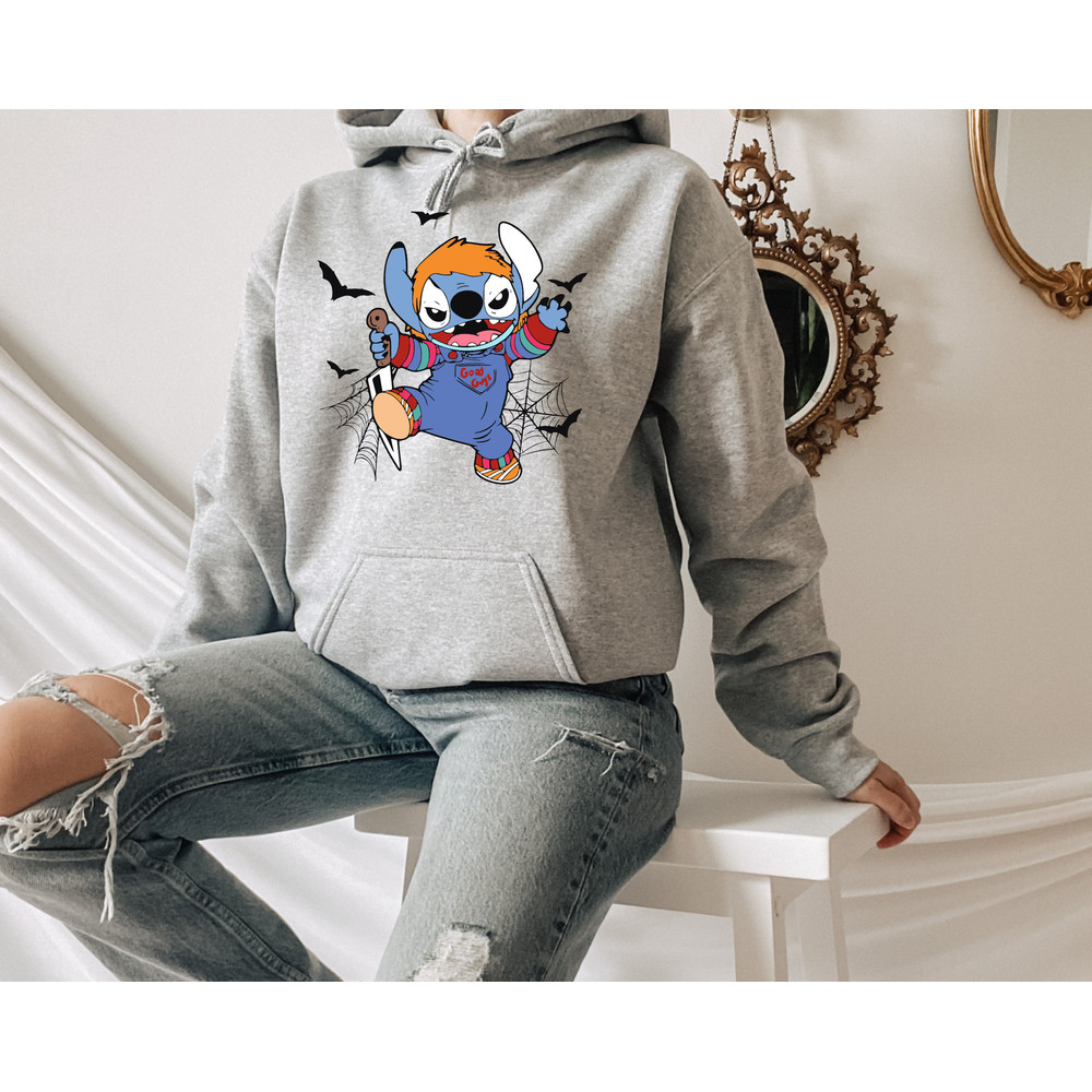 Halloween Chucky Stitch Sweatshirt, Horror Character Hoodie, Disney Halloween Hoodie, Halloween Gift, Spooky Disney Shirt, Horror Disney - 4.jpg