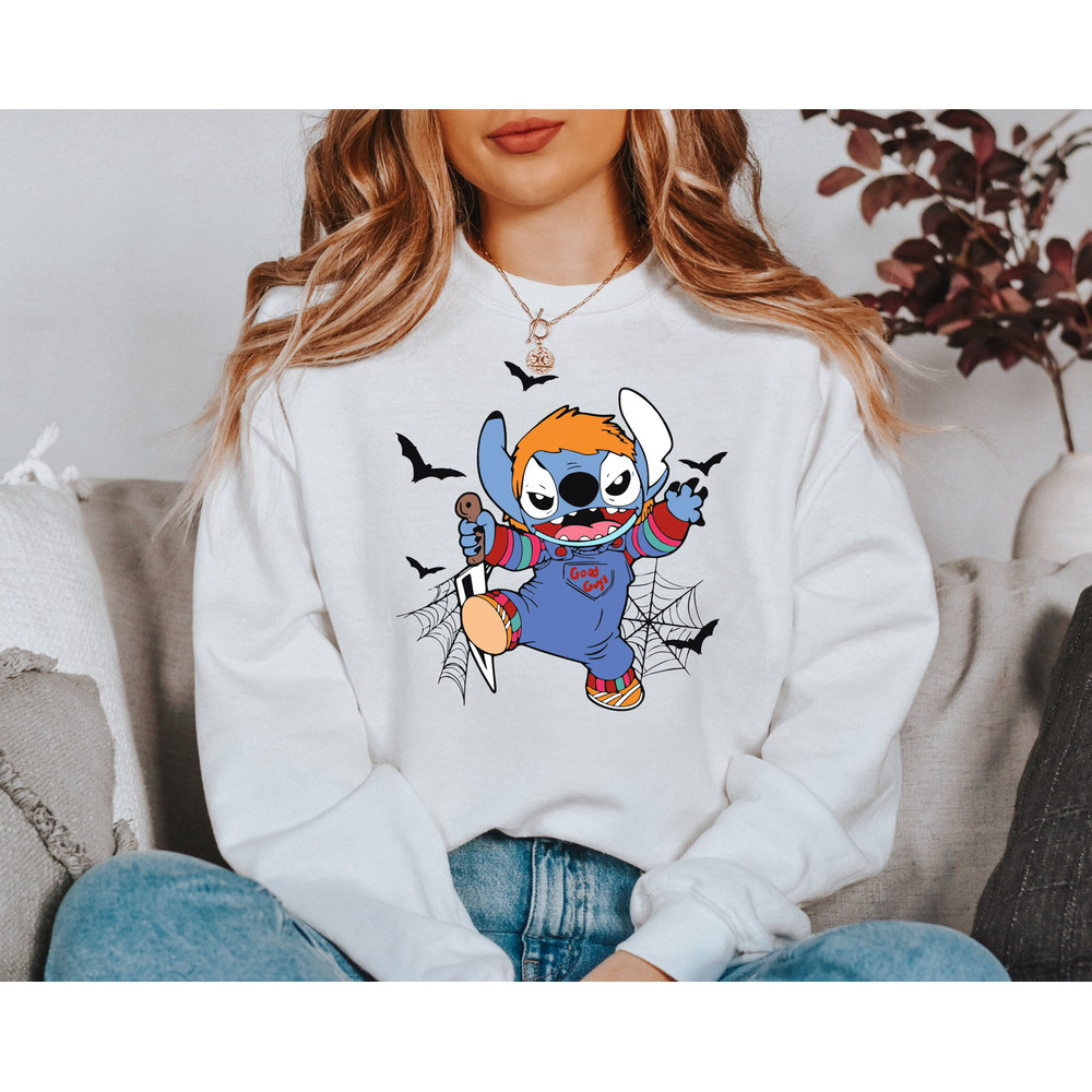 Halloween Chucky Stitch Sweatshirt, Horror Character Hoodie, Disney Halloween Hoodie, Halloween Gift, Spooky Disney Shirt, Horror Disney - 6.jpg