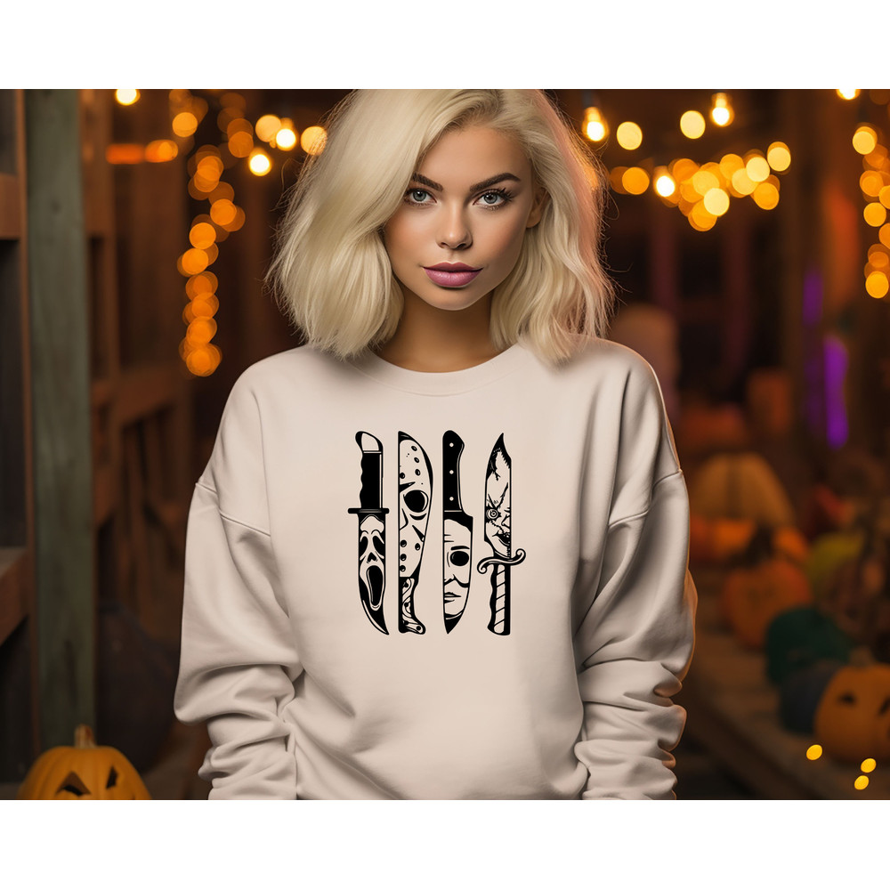 Halloween Horror Movie Knives Sweatshirt, Halloween Horror Hoodie, Halloween Knives Sweat, Halloween Movie Sweater, Spooky Season Sweater - 3.jpg