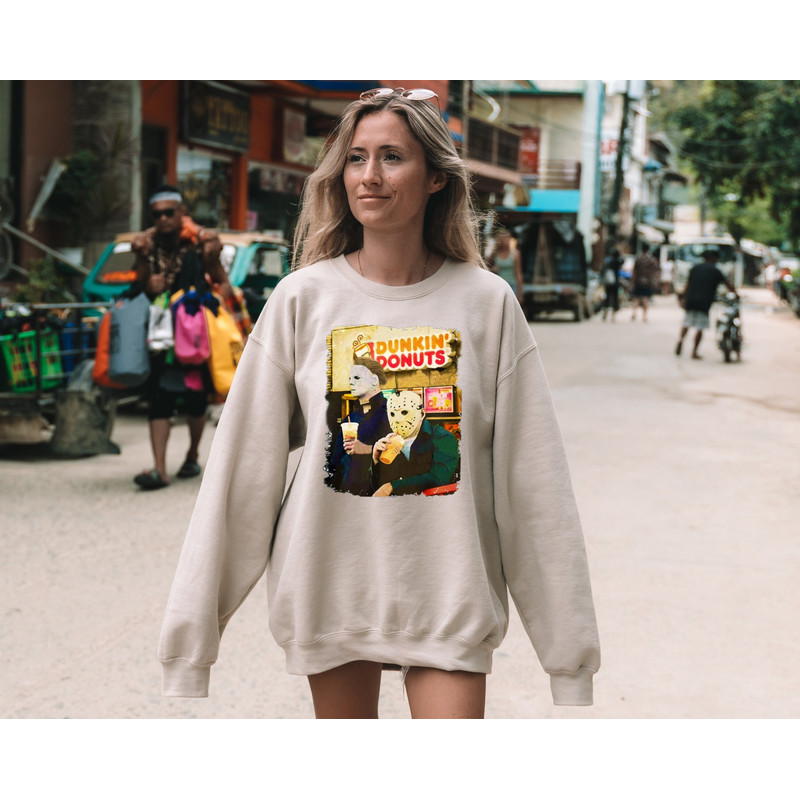 Halloween Killers Sweater, Horror Movies Lover Sweatshirt, Jason Michael Myers Hoodie, Dunkin Donuts Sweatshirt, Funny Halloween Sweater - 3.jpg