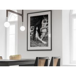sza ctrl poster, black and white, sza print, music room decor, feminist print, album cover poster, hip hop, digital down