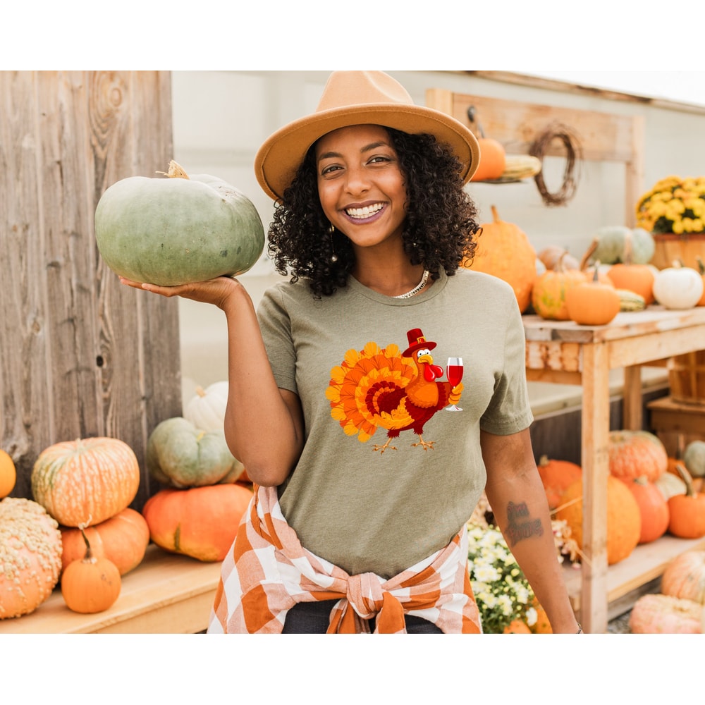 Happy Hallothanksmas Glass Wine Lights Funny Gift Shirt, Turkey Thanksgiving Shirt, Thanksgiving Shirt, Christmas Shirt, Lover Drinking Wine - 3.jpg