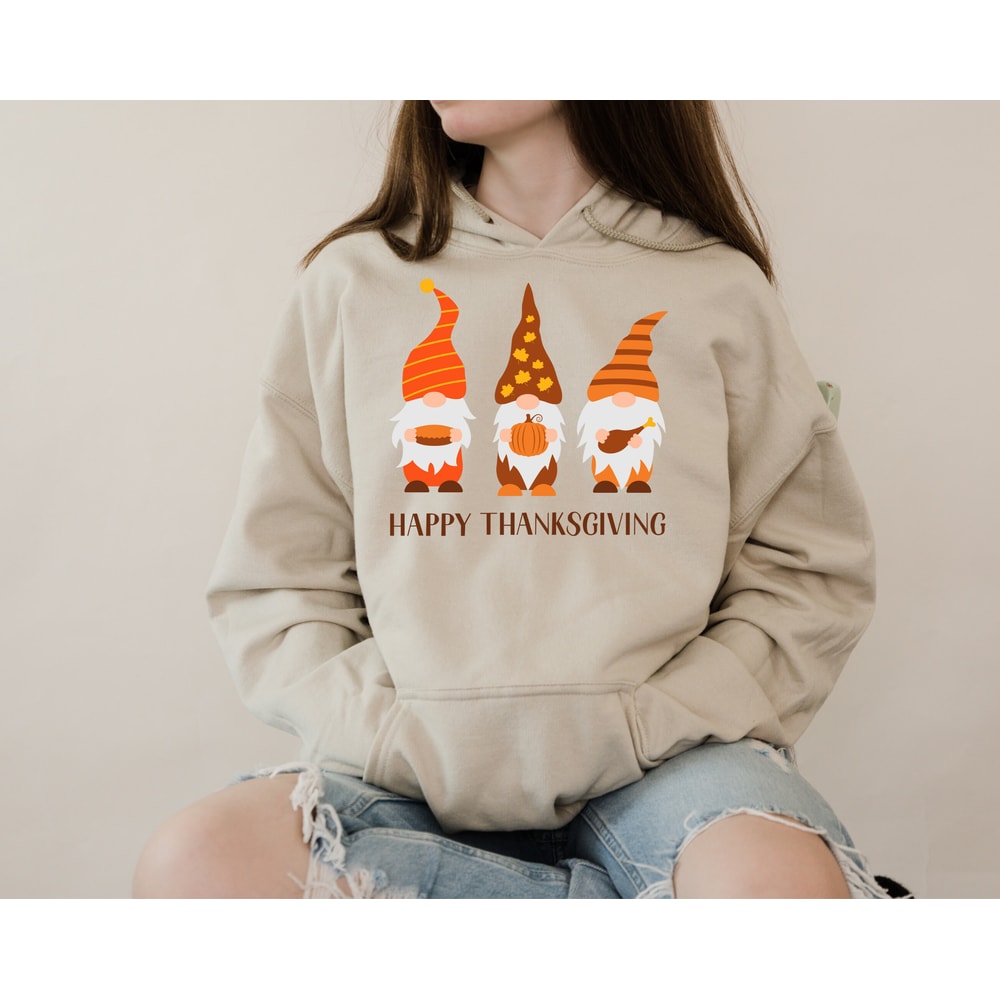 Happy Thanksgiving Gnome Sweatshirt, Happy Thanksgiving Hoodie, Thanksgiving Dwarfs Sweat, Thanksgiving Sweater, Gnome Fall Top, Gnome Sweat - 2.jpg