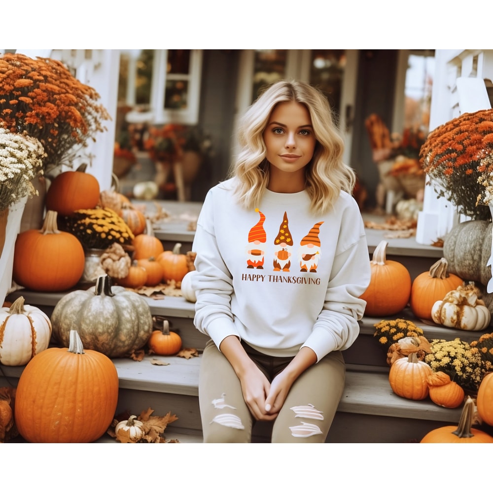 Happy Thanksgiving Gnome Sweatshirt, Happy Thanksgiving Hoodie, Thanksgiving Dwarfs Sweat, Thanksgiving Sweater, Gnome Fall Top, Gnome Sweat - 4.jpg