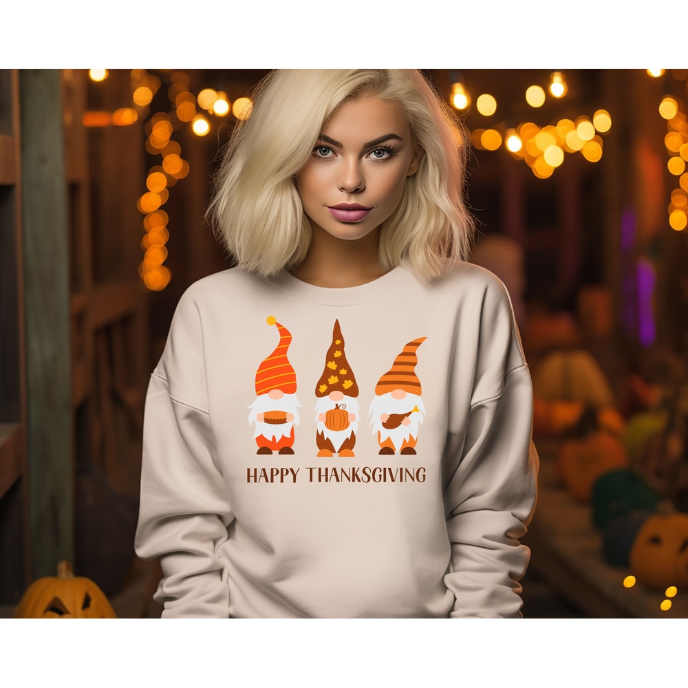 Happy Thanksgiving Gnome Sweatshirt, Happy Thanksgiving Hoodie, Thanksgiving Dwarfs Sweat, Thanksgiving Sweater, Gnome Fall Top, Gnome Sweat - 6.jpg