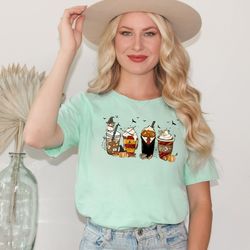 latte coffee halloween witch school shirt, halloween witch school shirt, boba shirt, latte shirt, coffee shirt, witch sh