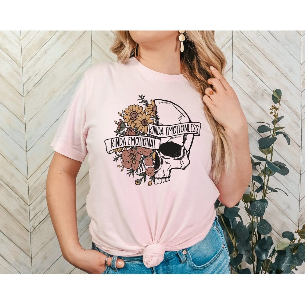 Kinda Emotion Kinda Emotionless T-shirt, Halloween Shirt, Skull Shirt, Halloween Shirt, Spooky Shirt, Halloween Crewneck, Horror Shirt - 2.jpg