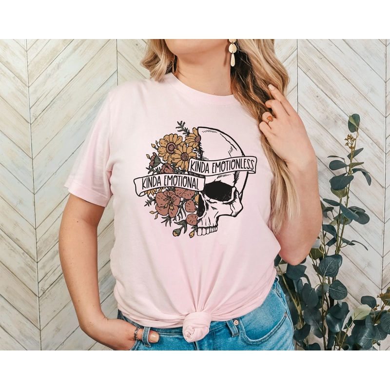Kinda Emotion Kinda Emotionless T-shirt, Halloween Shirt, Skull Shirt, Halloween Shirt, Spooky Shirt, Halloween Crewneck, Horror Shirt - 2.jpg