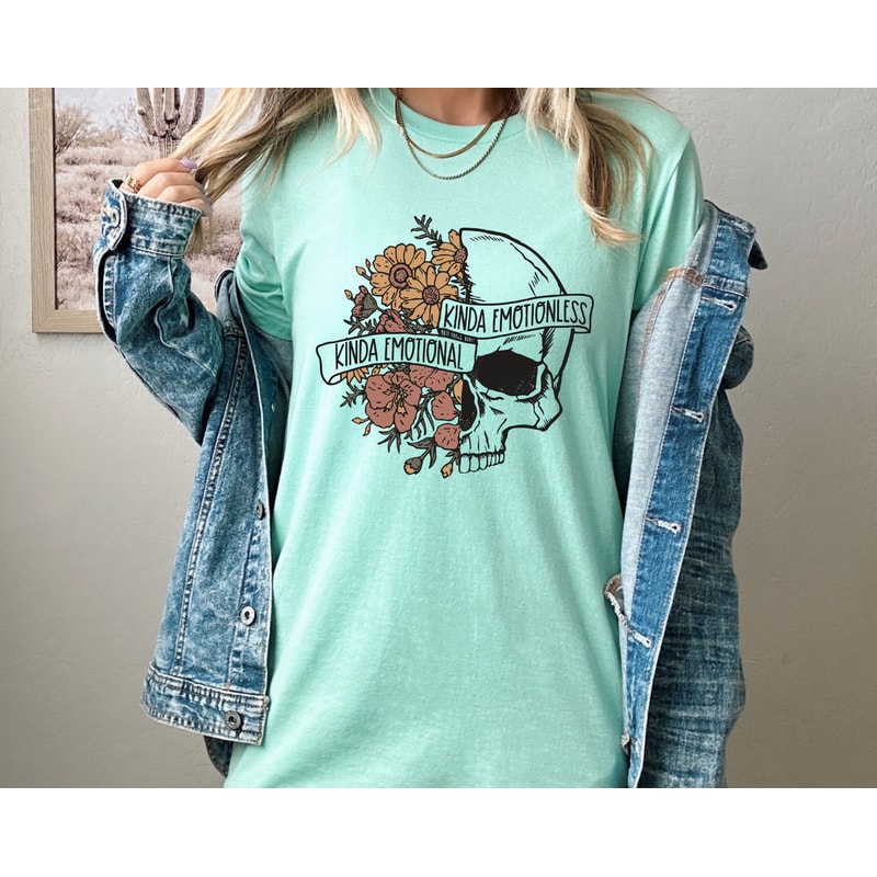 Kinda Emotion Kinda Emotionless T-shirt, Halloween Shirt, Skull Shirt, Halloween Shirt, Spooky Shirt, Halloween Crewneck, Horror Shirt - 4.jpg