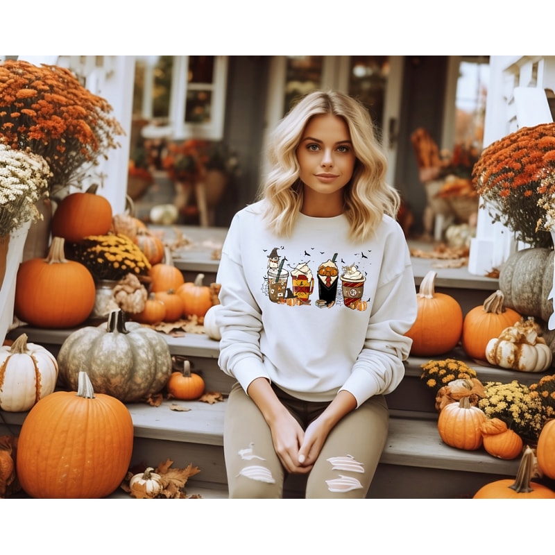Latte Coffee Halloween Witch School Sweatshirt, Witch School Hoodie, Boba Sweat, Latte Shirt, Cute Coffee Shirt, Witch Shirt, Halloween Gift - 3.jpg