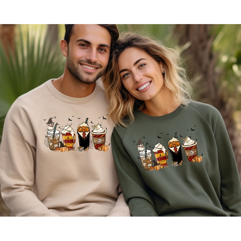 Latte Coffee Halloween Witch School Sweatshirt, Witch School Hoodie, Boba Sweat, Latte Shirt, Cute Coffee Shirt, Witch Shirt, Halloween Gift - 4.jpg