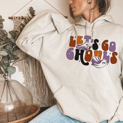 let's go ghouls sweatshirt, funny halloween hoodie, fall sweatshirt, retro halloween sweatshirt, spooky season ghost swe
