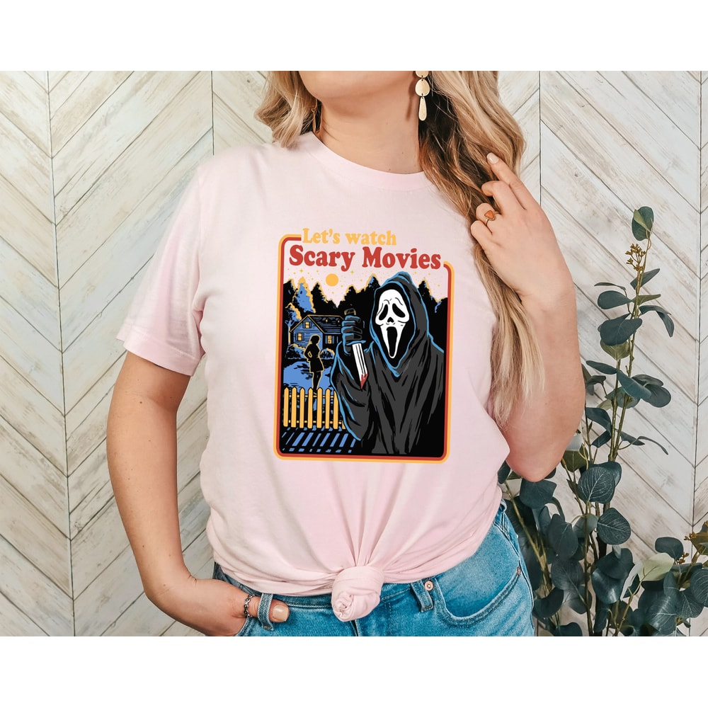 Let's Watch Scary Movies T-shirt, Scary Movie Shirt, Retro Shirt, Spooky Shirt, Halloween Horror Shirt , Scream Shirt, Horror Movie Shirt - 4.jpg