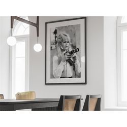 brigitte bardot poster, black and white, brigitte bardot print, brigitte bardot, vintage poster, movie print, fashion po