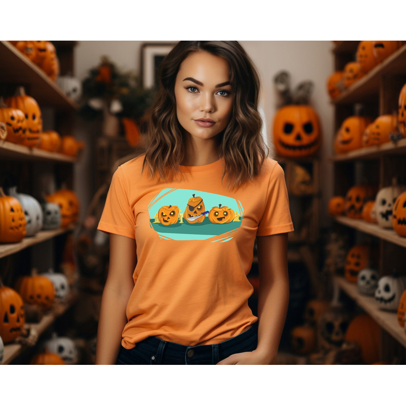Spooky Pumpkin Shirt, Halloween Pumpkin Shirt, Jack-o-Lantern Shirt, Halloween Crewneck Shirt, Halloween Tee, Spooky Season Shirt, Fall Tee - 1.jpg