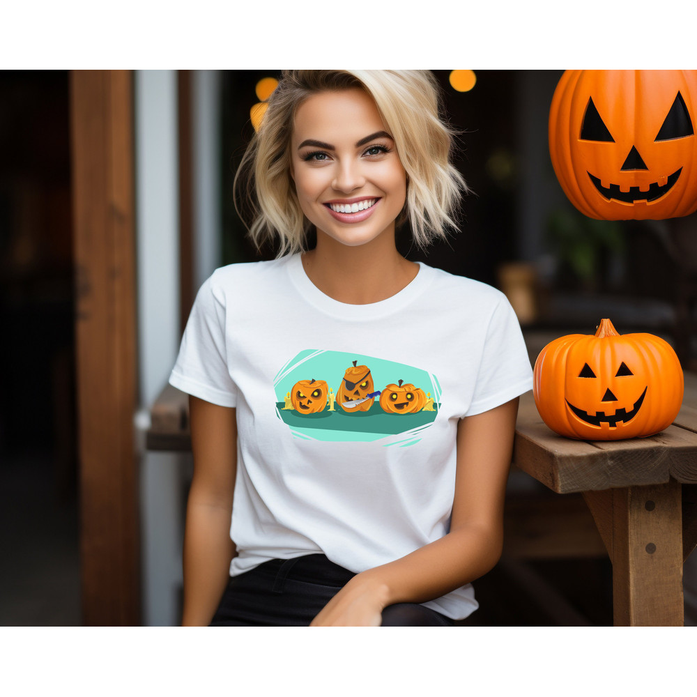 Spooky Pumpkin Shirt, Halloween Pumpkin Shirt, Jack-o-Lantern Shirt, Halloween Crewneck Shirt, Halloween Tee, Spooky Season Shirt, Fall Tee - 3.jpg