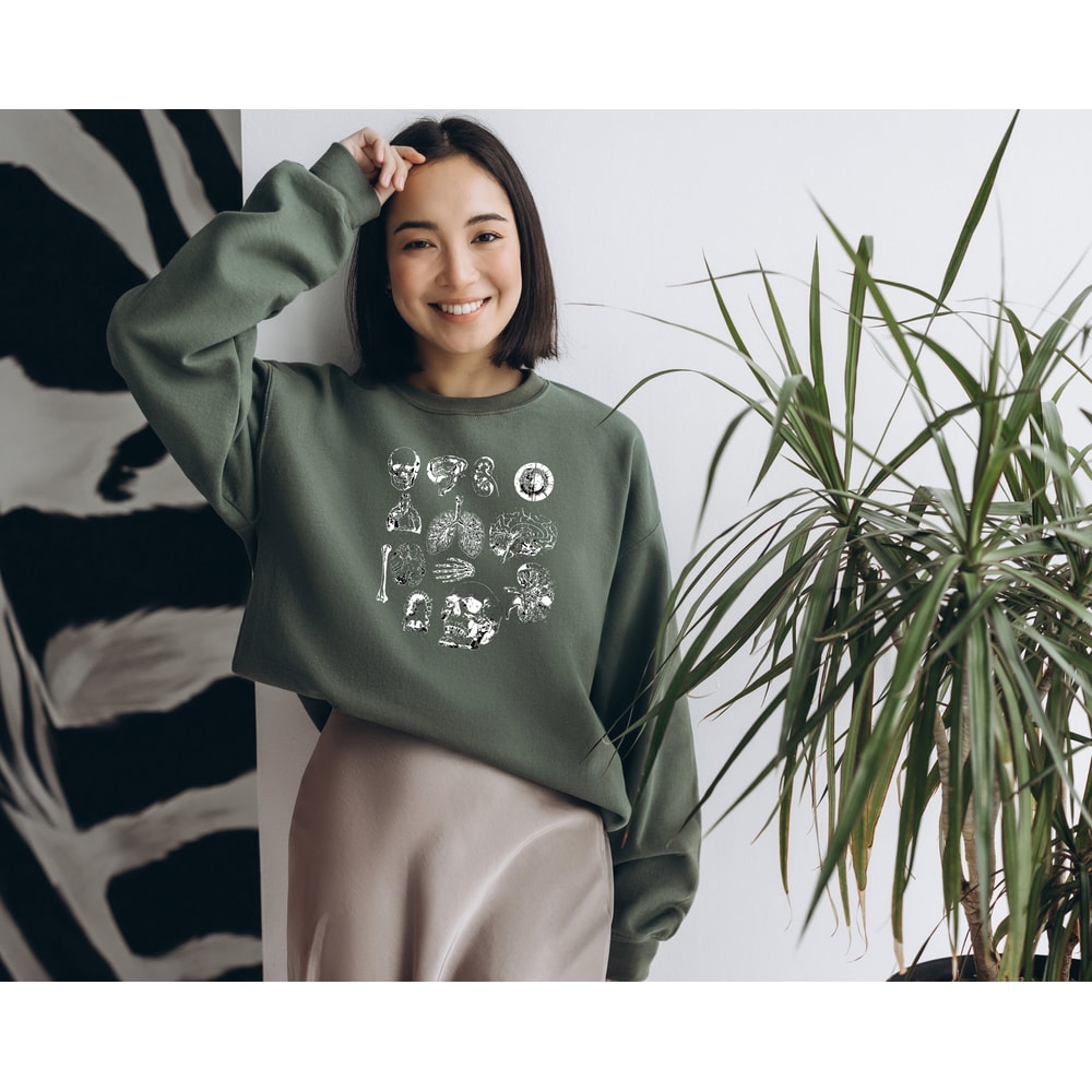 Vintage Anatomy Sweatshirt, Halloween Themed Hoodie, Medical Student Apparel, Skull Halloween Top, Fall Season Hoodie, Medical Student Sweat - 4.jpg